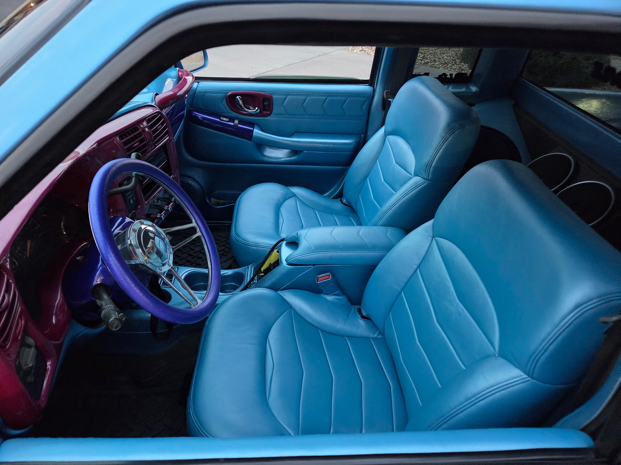 Interior of Blue Truck